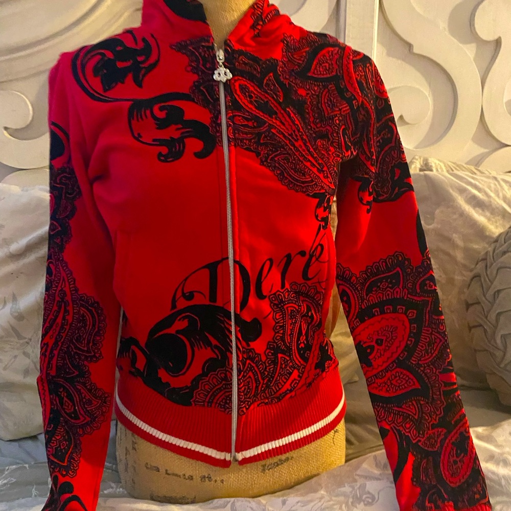 ❤️🖤 Y2K Alert !!! Velvet house of Dereon zip Hoodie ❤️🖤